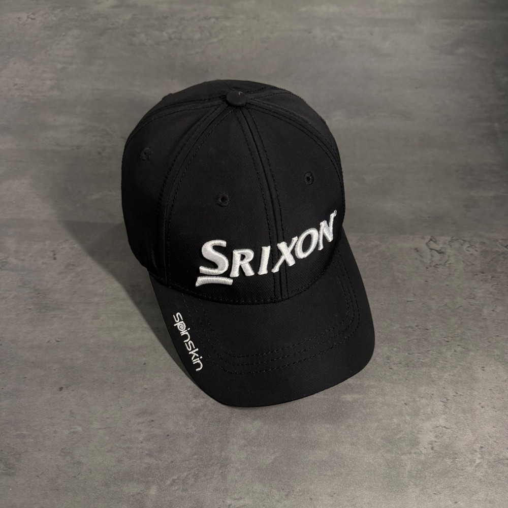 Srixon Golf Hat Men Black SpinSkin Embroidered Baseball Cap Performance Cap
